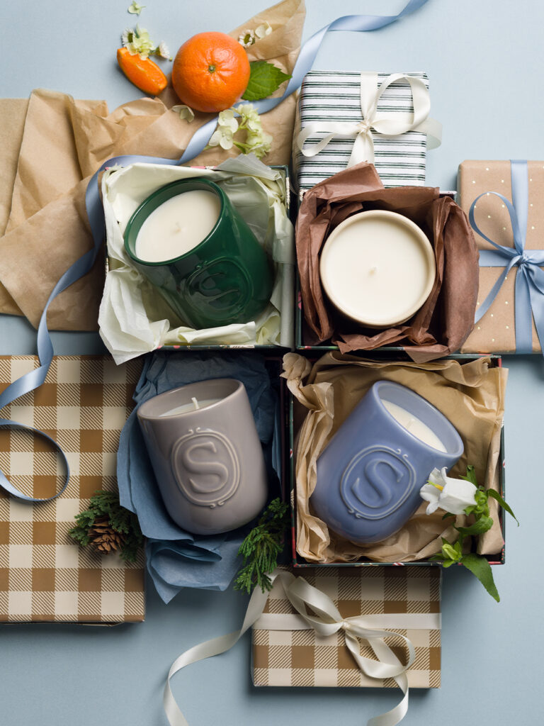 A beautiful candle display in a box