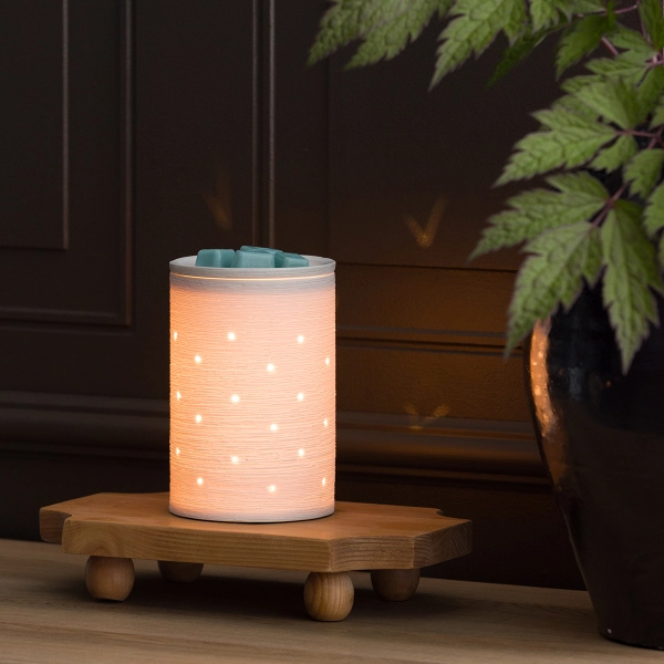 Scentsy Etched Core Wax Warmer | Radiant Porcelain Glow