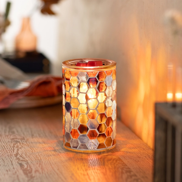 Scentsy Golden Oak Wax Warmer | Amber Honeycomb